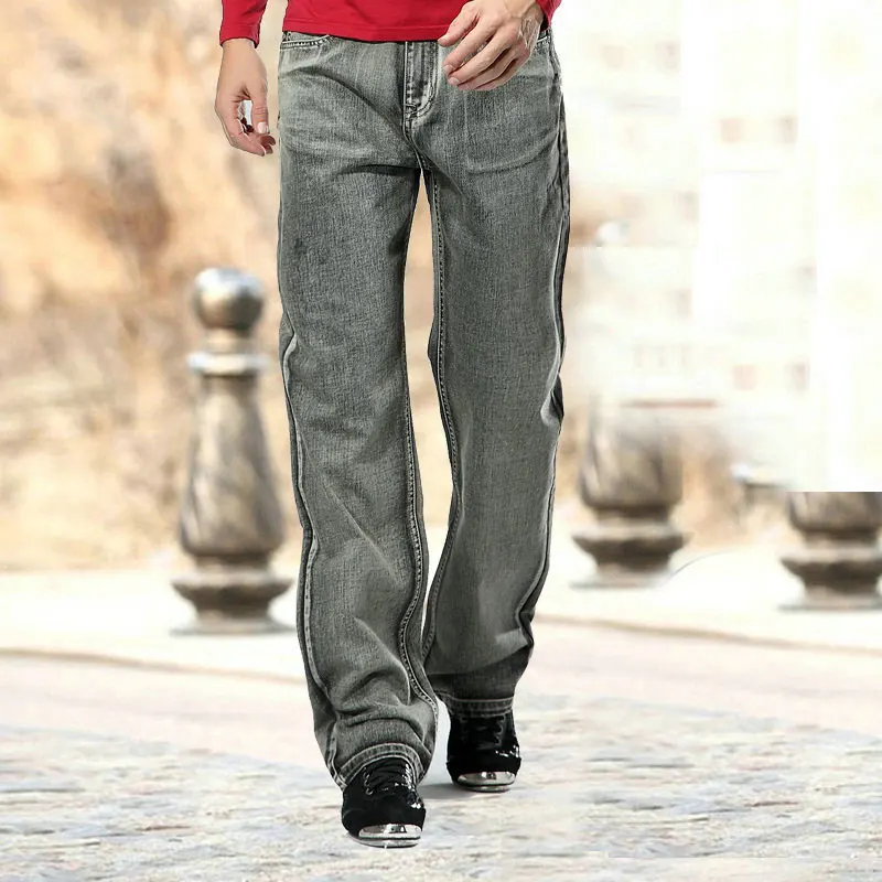 Fashion Baggy Men Wide Leg Denim Pants Harem Hip Hop  Streetwear Jeans Large Size Loose Straight Leisure Black Joggers Trousers