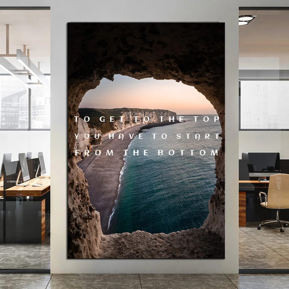 Quotes Canvas Art Print Inspiration Poster Wall Picture for Home Wall Decor Wall painting Art The Bottom home decor (English)