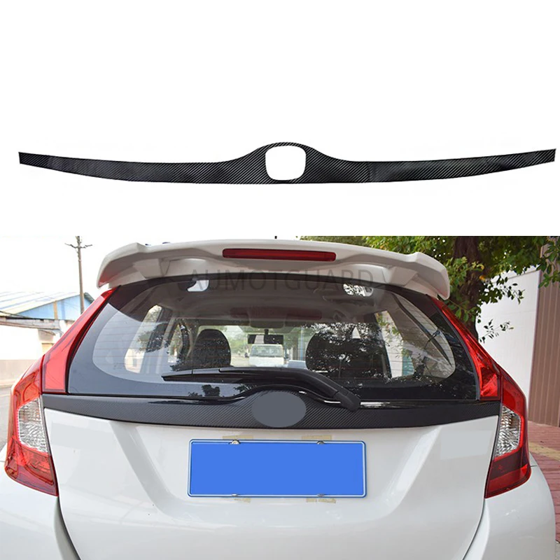 

Carbon Fiber Rear Trunk Decoration Sticker Boot Door Trim For Honda FIT 2014 2015 2016 2017 2018-2020 Car Stickers