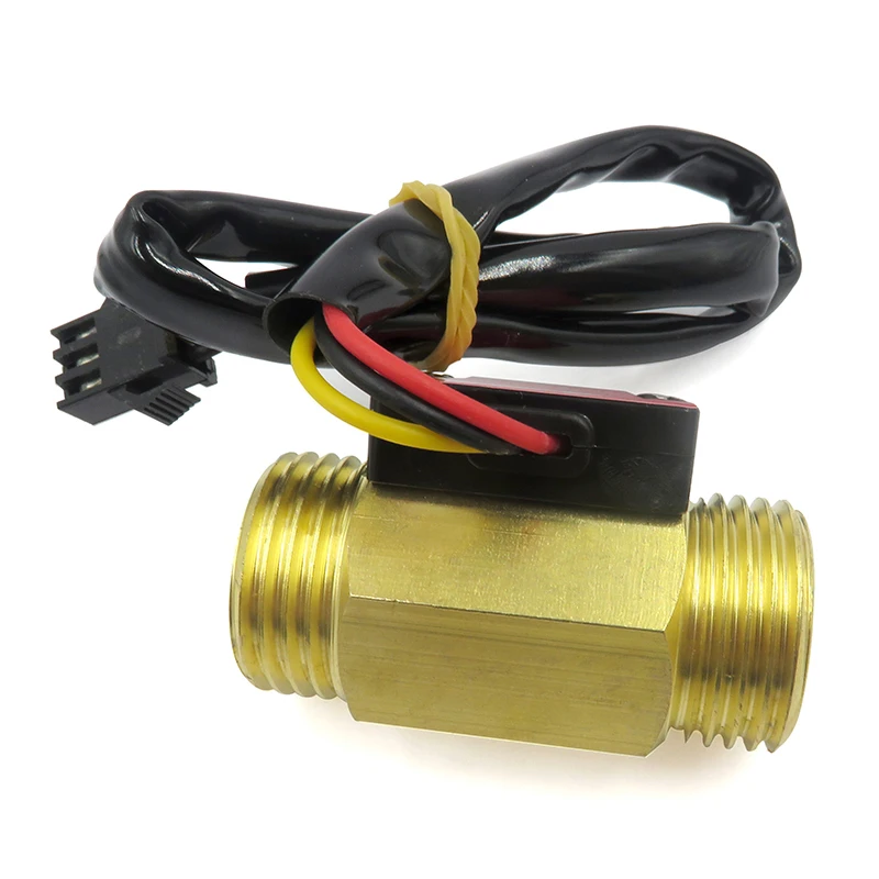 1/2 "3/4" 1 "sensor de fluxo de água de bronze 1.75mpa salão sensor medidor de fluxo de turbina dc5 18 18v usado para medir o fluxo do meio