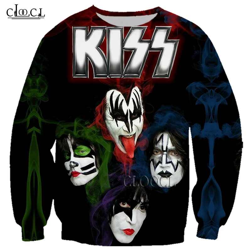 

CLOOCL Newest Rock Singer KISS Band 3D Print Men Women Sweatshirts Fashion Casual Long Sleeve Harajuku Tops Drop Shipping