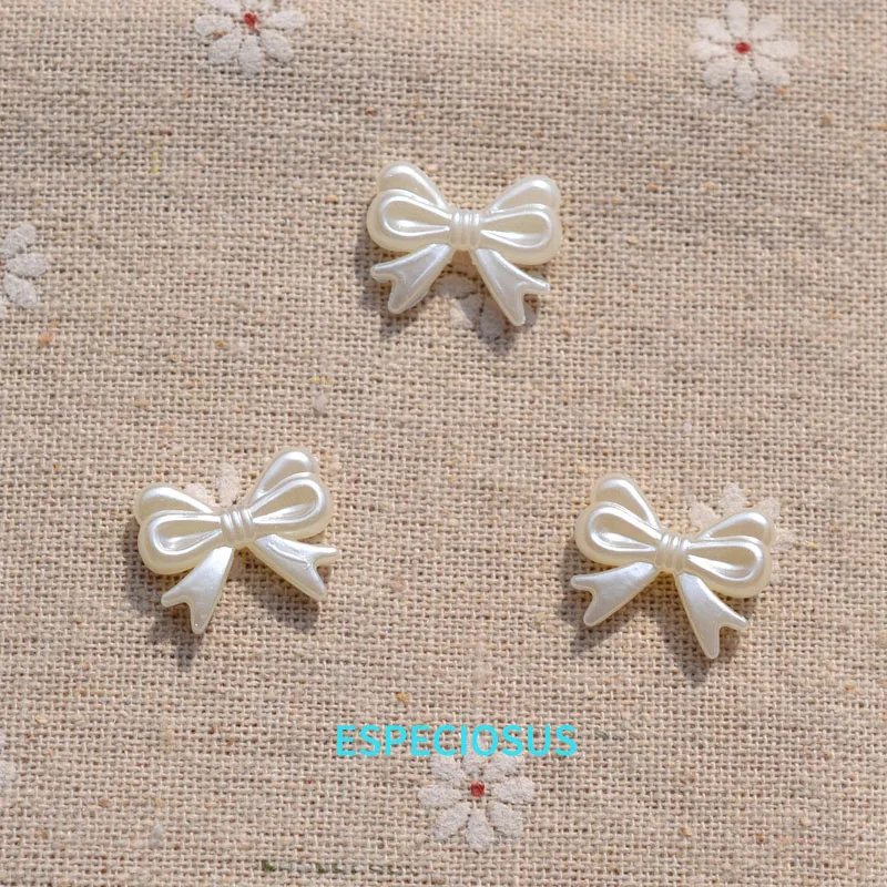 Beige Color Bowknot Spacer 19MM Cute Bow ABS Pearl Beads For Earring Making Departments ABS Pendants Jewelry Making Accessory