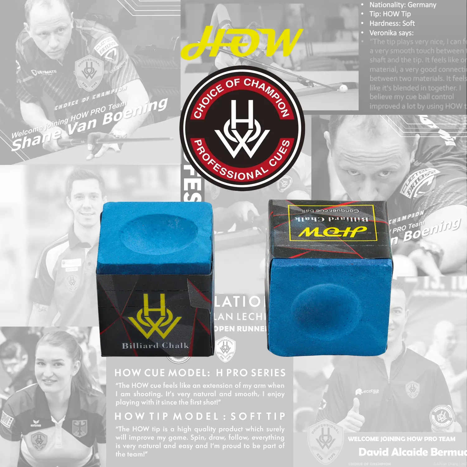 HOW Wet and dry pool chalk, dry powder, 2 pieces per box, snooker, cue stick, Billiard accessories, original