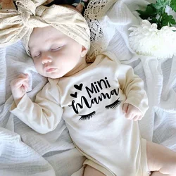 Mini Mama Newborn Baby Bodysuits Boy Girls Autumn Winter Long Sleeve Clothes Infant Child Crawling Jumpsuit Outfits Holiday Gift