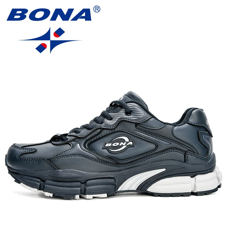 BONA 2023 New Designers Popular Action Leather Men Sneakers Outdoor Casual Shoes Fashion Man Leisure Footwear Walking Shoes Soft