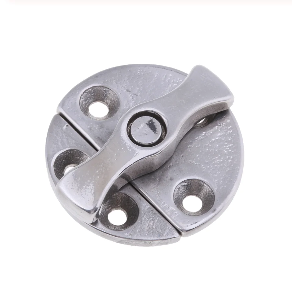 

ISURE MARINE 316 Stainless Steel Boat Door Latch Catch Round Twist Lock Turning Locking 43mm