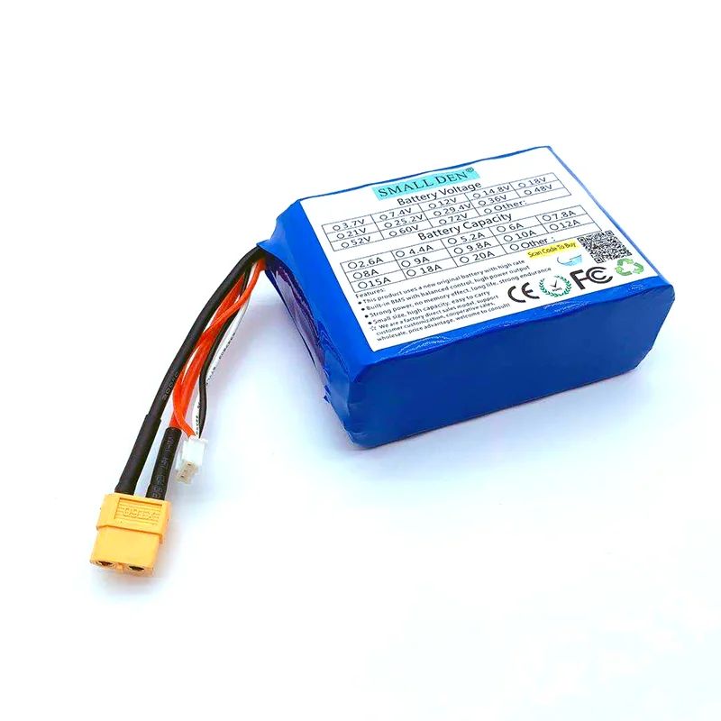 7.4V/8.4V 15A 18650 lithium battery pack 2S5P XT60 used for drones, aeromodelling, electric toys, high current output batteries