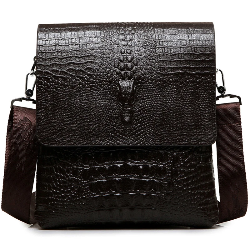 Luxury Brand Alligator Men Shoulder Bag Leather Business Crocodile Grain Crossbody Bag For Men Messenger Bag Male Casual Satchel