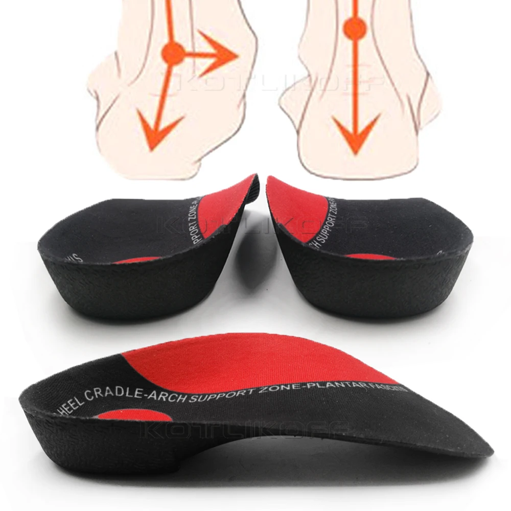 KOTLIKOFF Orthotic Shoes Accessories Insoles hard Arch Support 3.5cm Half Shoe Insoles For Shoes Sole Fixed heel Orthopedic Pad