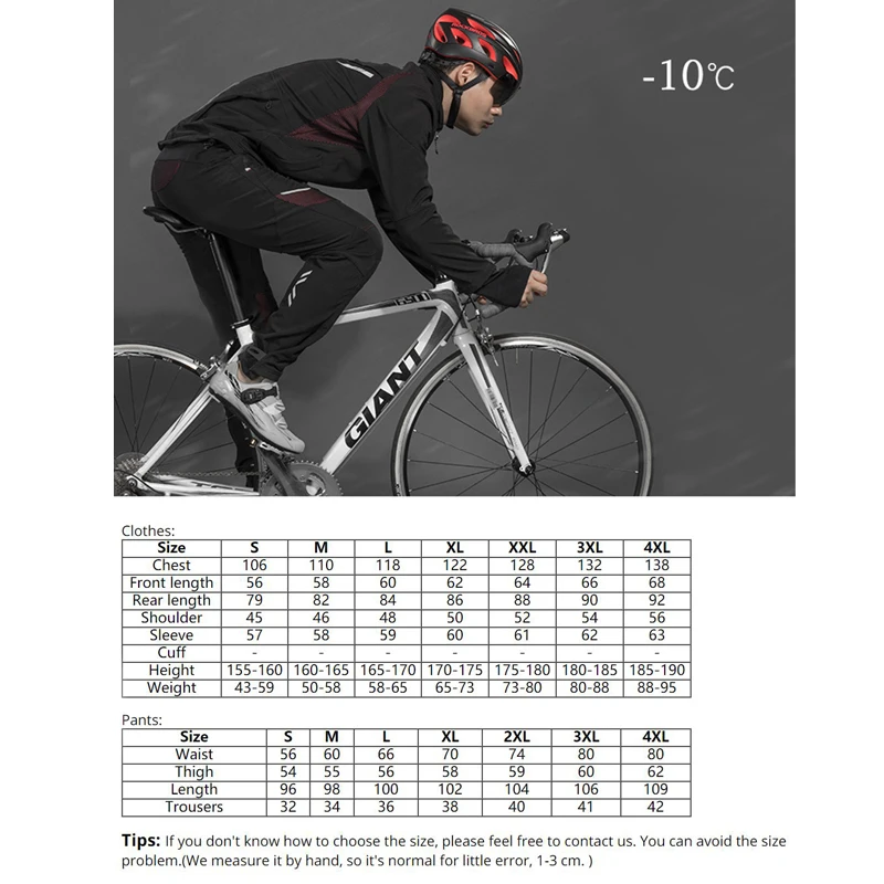 ROCKBROS Bicycle Sets Winter Warm Jackets Sets Windproof Waterproof MTB Road Thermal Long Bike Suits Cycling Equipment Clothes