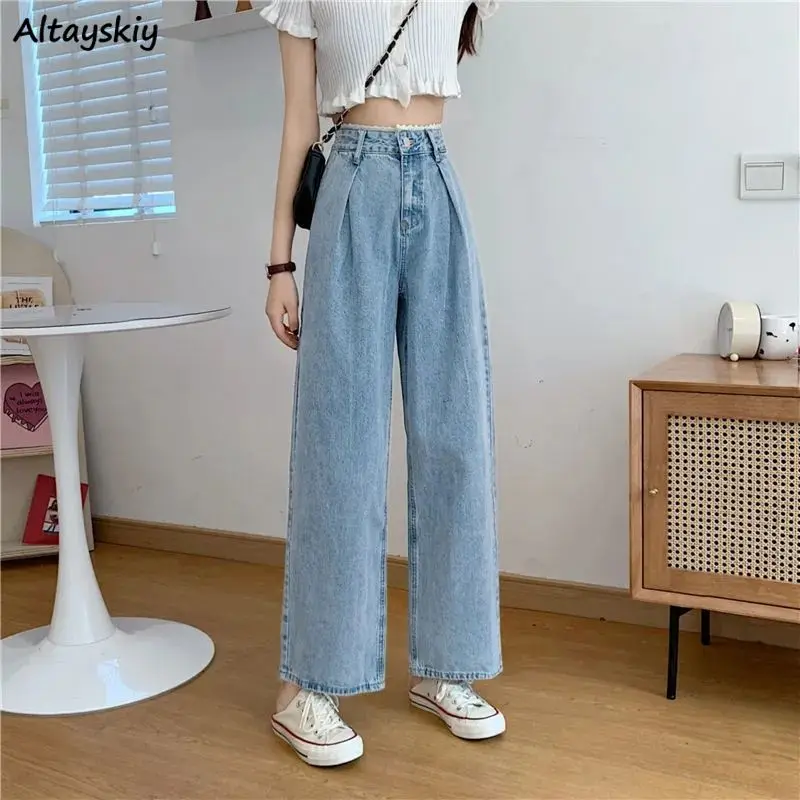 

Design Lace Straight Jeans Women Sweet All-match Streetwear Korean Style Baggy Trousers Denim Bottoms Elegant Mujer Fashion Ins