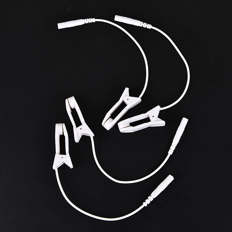 

2PCS Ear Pain Relief Clip Tens 2.0mm Pin Breast Nipple Electrode Lead Wire Connecting Cable Sleeping Aids for Massagers Earclips