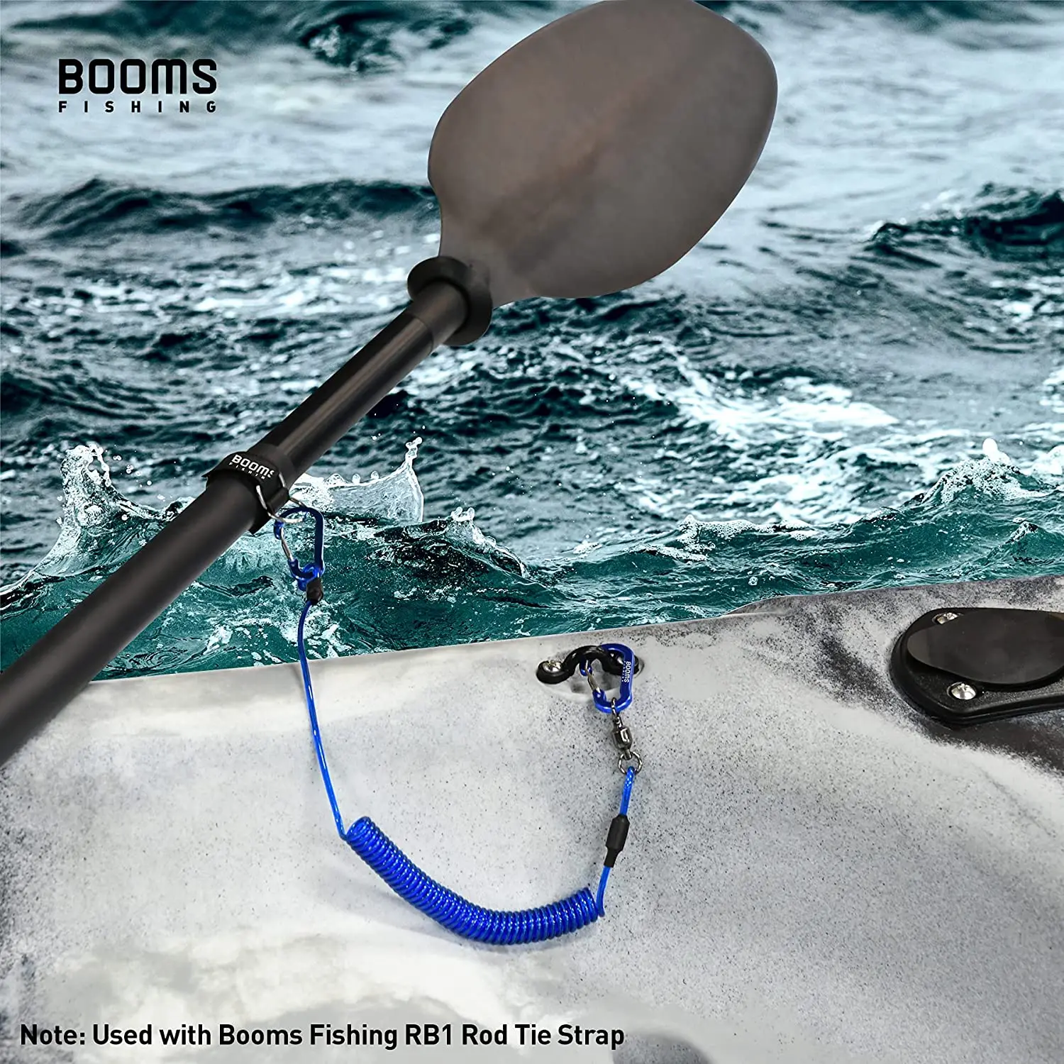 Booms Fishing T02RB1 Angelrute Tether Boot Kajak Paddel 2M Heavy Duty Elastizität Lanyard für Angelwerkzeuge Stangen Riemen 4 teile/satz – Detail 8
