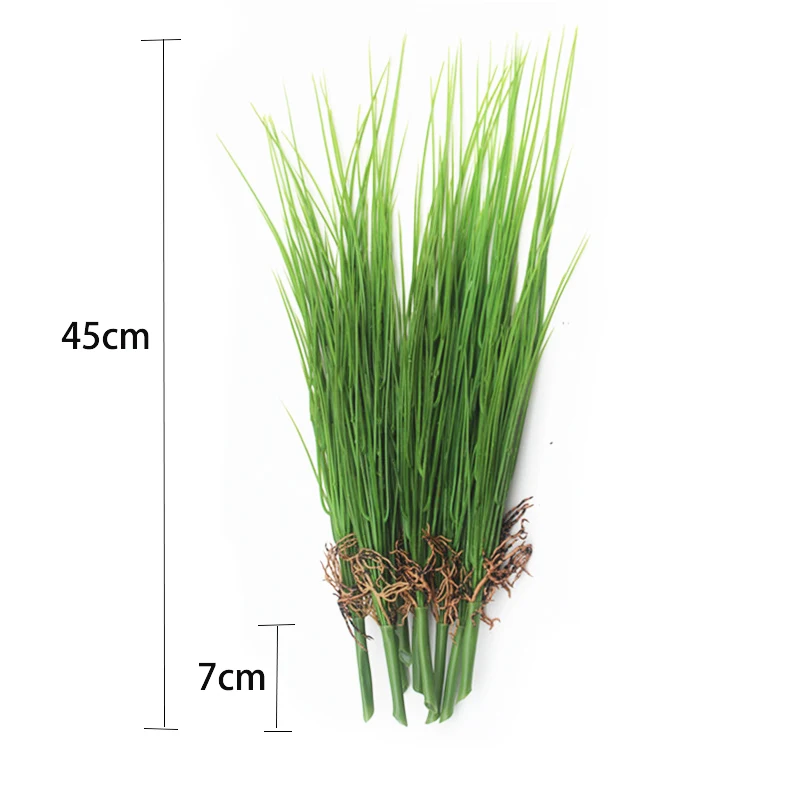 

50pcs 45cm Tropical Plants Artificial Grass Fake Tree Leaves Plastic Onion Grass Green Shrub Plant For Home Garden Office Decor