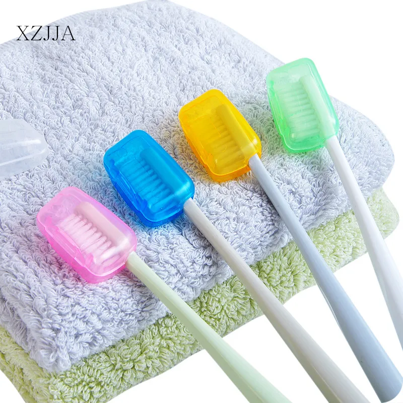 XZJJA 5pcs/set Portable Bathroom Toothbrush Cover Outdoor Travel Dust-proof Tooth Brush Cap Protect Case Toothbrush Accessories