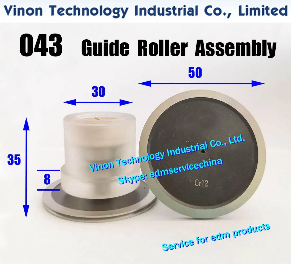 D50xd30x35Hmm (H=2) 043 Guide Roller Assembly Set Parts, Guide-Pulley's Diameter 50mm, Roller's Diam. 30mm, Height 35mm