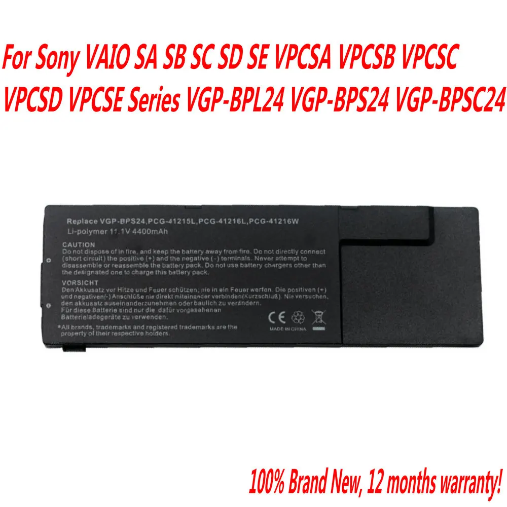 

High Quality Laptop Battery For Sony VAIO SA SB SC SD SE VPCSA VPCSB VPCSC VPCSD VPCSE Series VGP-BPL24 VGP-BPS24 VGP-BPSC24