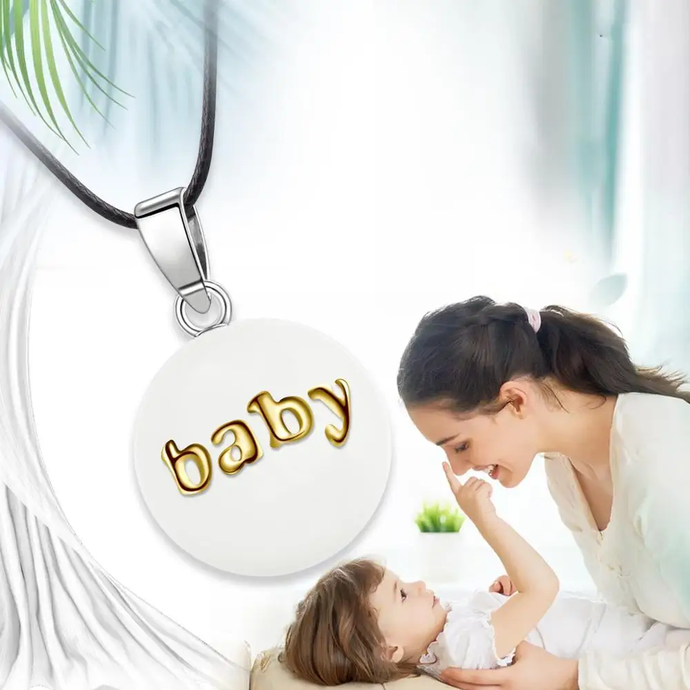 Eudora Maternity Jewelry Mix Styles White Chime Bola Pendant Angel Caller Necklace Jewelry For Pregnant Women N14NB-W