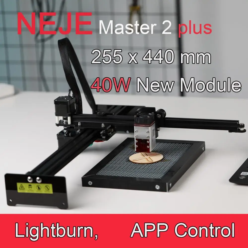 Upgrade 30 W 40 W NEJE Master 2 Plus/3 plus 255 x 440 mm professionelle Lasergravurmaschine Laserschneider Lightburn Bluetooth-Steuerung