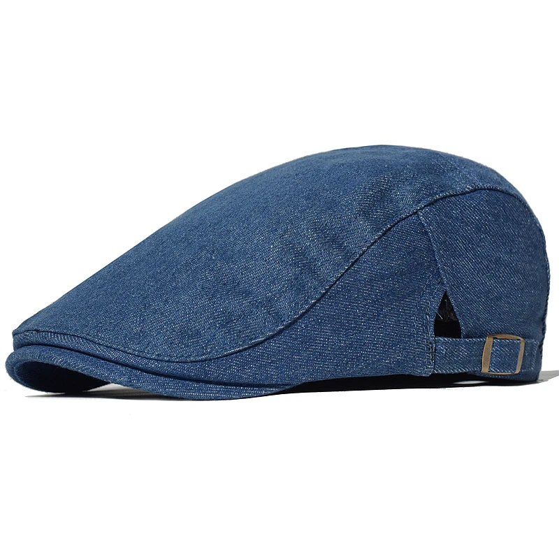 Denim Newsboy Cap Men Women Gatsby Ivy Retro Hat Driver Flat Cap Casual  Golf Cabbie Hat Driving Hunting Cap