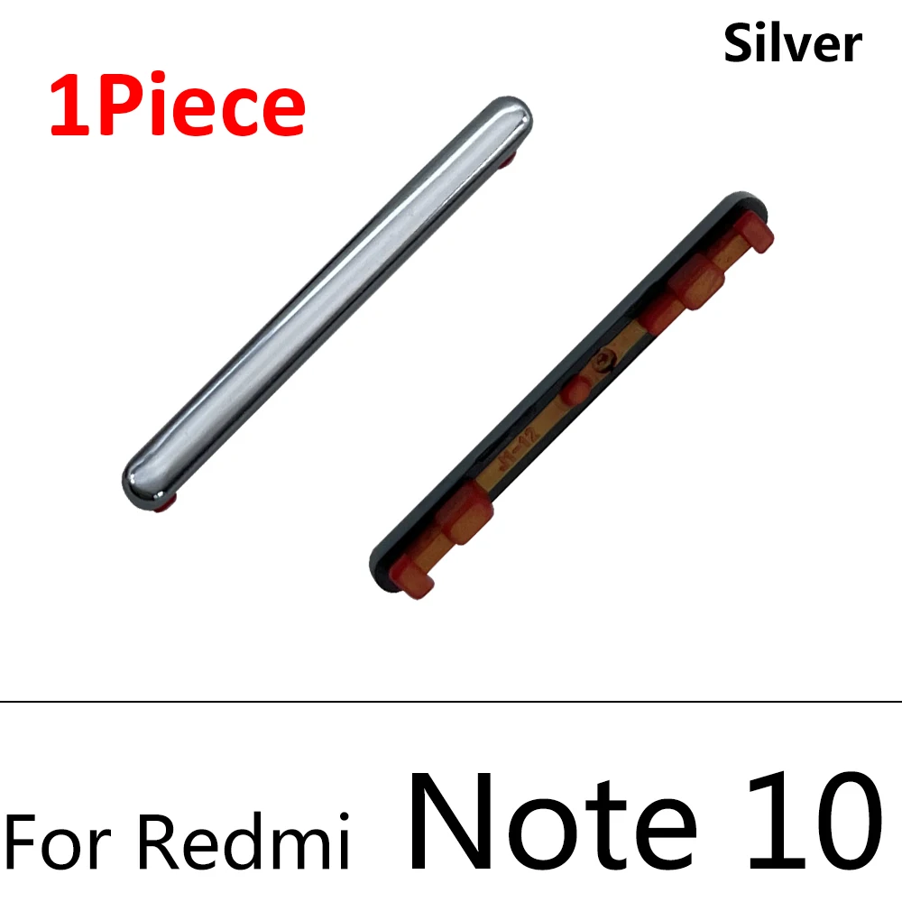 10 pz, per Redmi Note 10 5G / Note 10 Pro tasti laterali pulsanti di alimentazione e Volume di ricambio per Xiaomi Mi 10T Lite Mi 10 / Mi 10 Pro