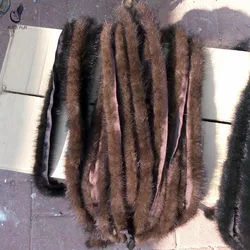 High quality natural mink fur strips real mink fur trimming genuine fur trim for garment shoes DIY use