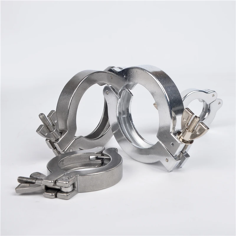 KF50 Hinge Wing-Nut Pipe Clamps Aluminum Pipe Fitting Triclamp Tri-clamp Fittings Connection(No Centering Bracket, No O-Ring)