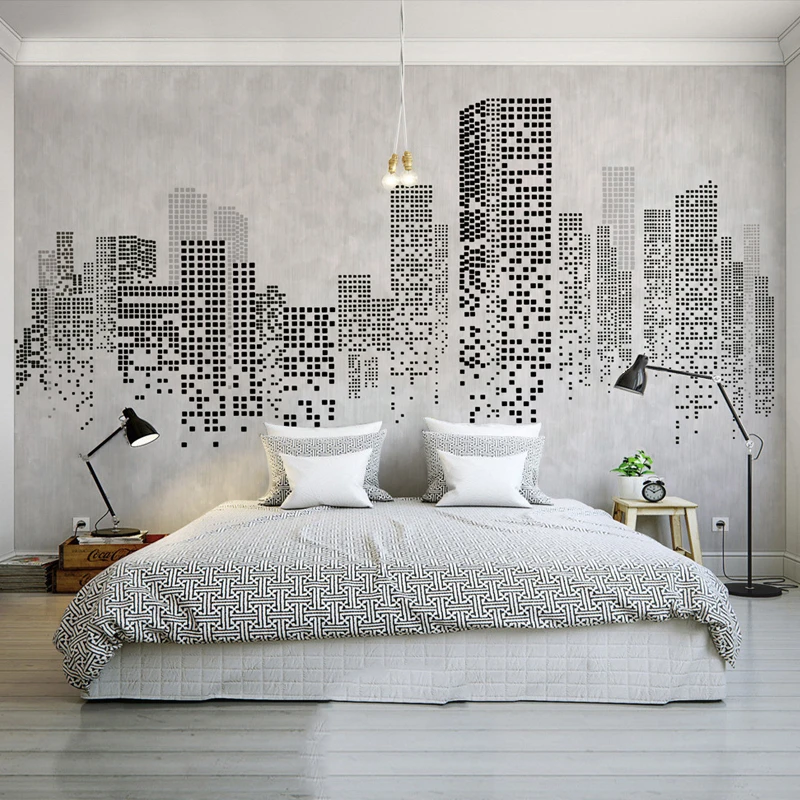 

Custom Abstract city mural wall paper company office building background photo wallpapers for living room mural home decoration