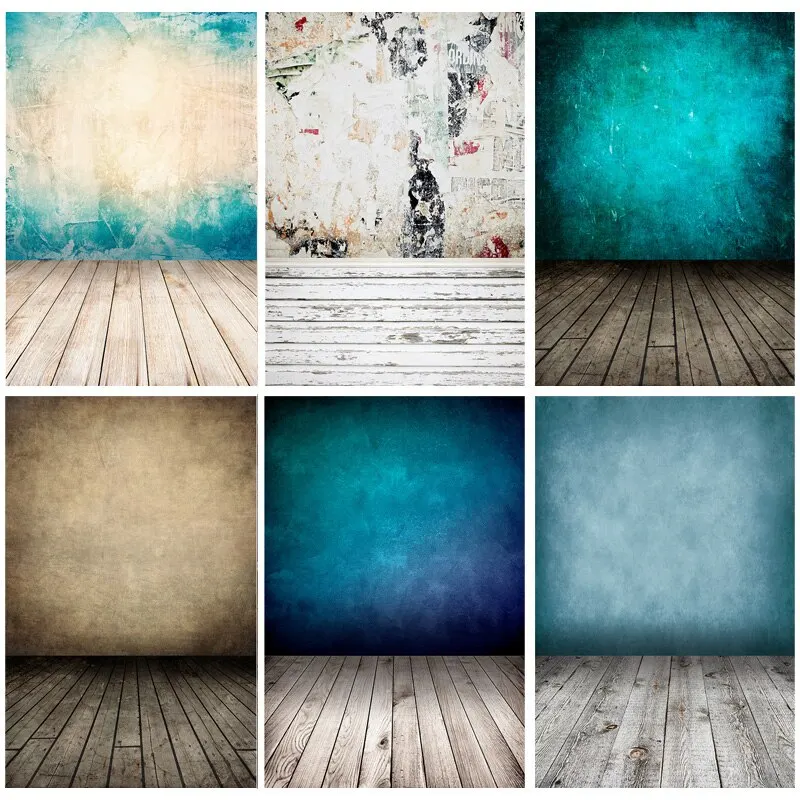 SHUOZHIKE Art Fabric Vintage And Wooden Floor Photography Backdrops Portrait Photo Studio Background Props ZZFG-01