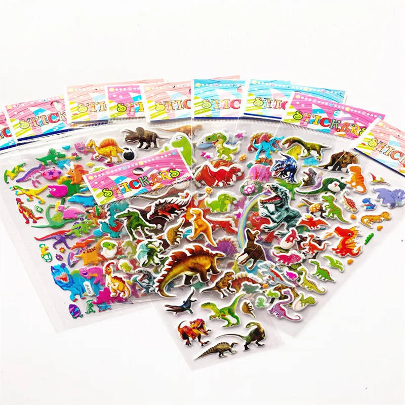 10 Sheets Kids Stickers 3D Puffy Bulk Cartoon Zoo Animal Scrapbooking Stickers for Girl Boy Birthday Gift  3d sticker