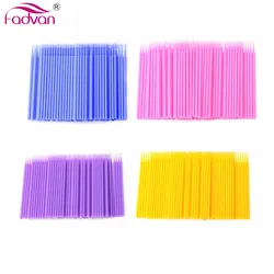 Fadvan 500 pcs/Set Small Disposable Eyelash Extension Micro Brush Applicators Mascara Plastic Mascara Wands Clean  Brush Tool