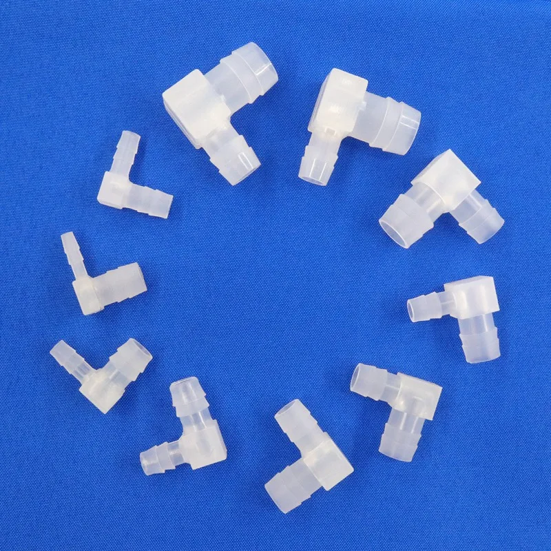 PP 90 Degrees Elbow Unequal 5-100Pcs 2.4-20mm Plastic Connector Pipe Fitting Tube Aquarium Fish Tank Irrigation Joint