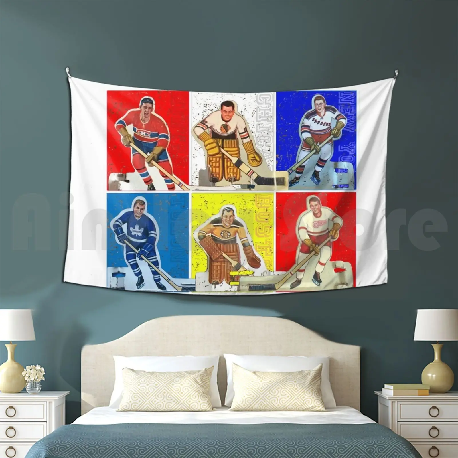 Original 6 mesa Hockey-Hockey04 tapiz sala de estar dormitorio 3291 mesa de Hockey varilla de Hockey Stiga Coleco