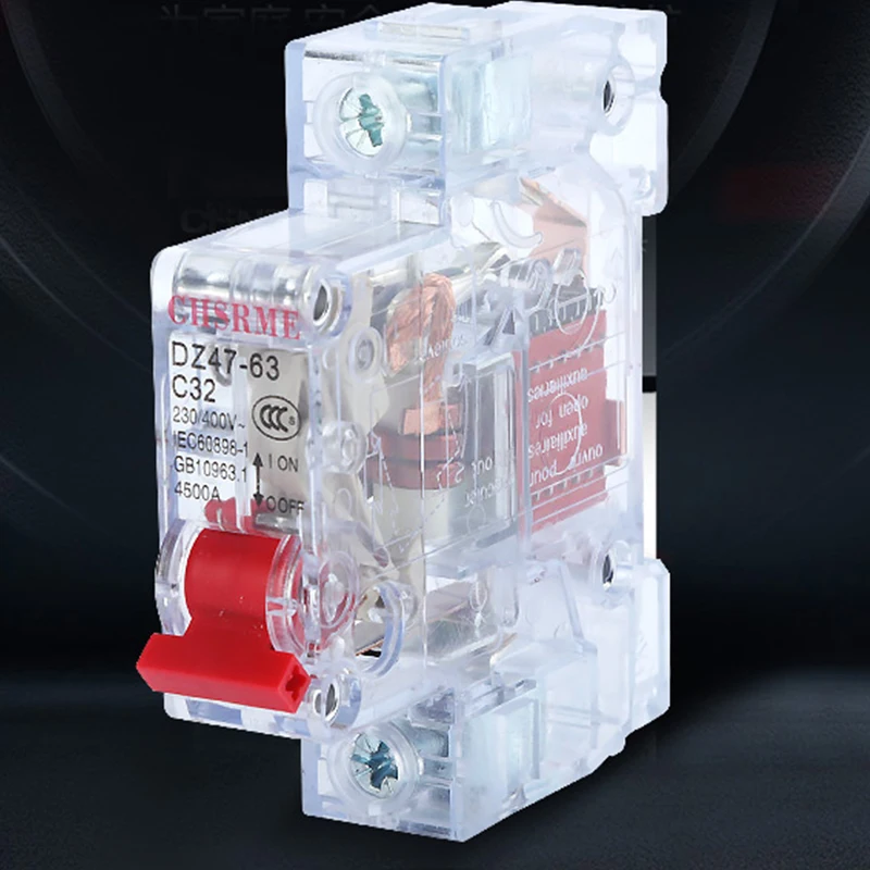 DZ47-63 1P2P AC 6A 10A 16A 20A 25A 32A 40A 50A 63A transparent AC250V Mini Circuit breaker