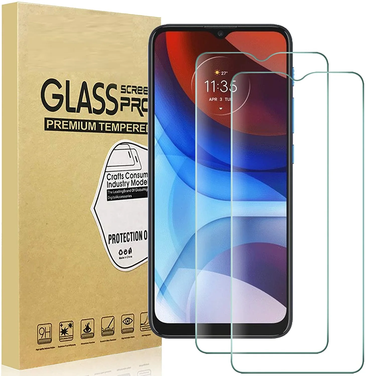 Vidrio Templado HD para Motorola Moto E7i Power E7 Plus, Protector de pantalla, cristal transparente sin huella dactilar