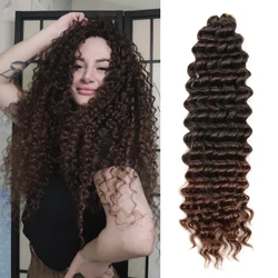 Alibaby-Freetress Sintético Ombre Trança Extensões de Cabelo, Trança Profunda Torção Crochet Cabelo, Fibra de Baixa Temperatura, 22-30 Polegada