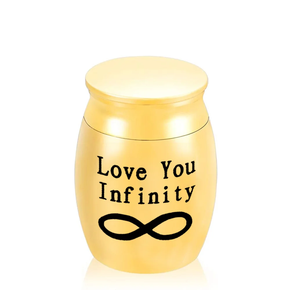 Engrave Love Infinity Endless Number 8 Pattern Aluminum Alloy Cremation Urn Human Pet Ashes Keepsake Memorial Urns