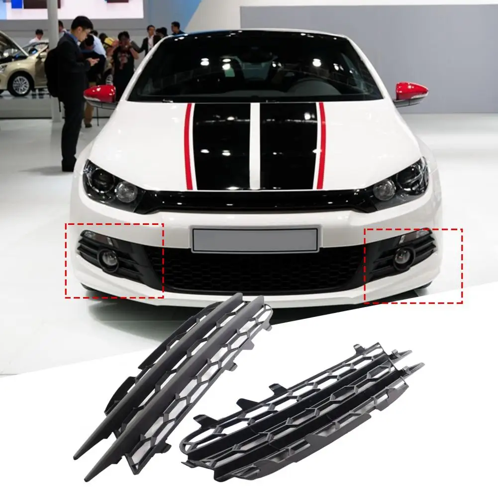 Car Front Bumper Grille Driver Side Mesh Fog Light Cover Lower Grill Modification 1K8853665B 1K8853666B for VW Scirocco 09-14