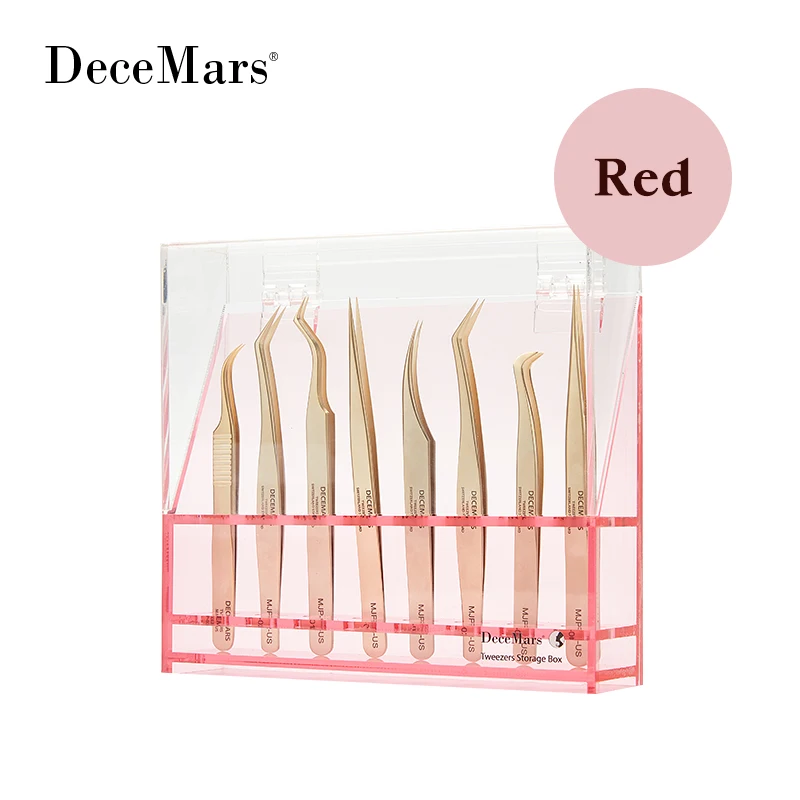 DeceMars  Tweezers storage box 8 holes holder