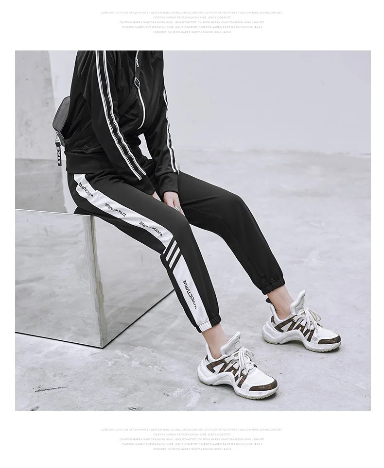 

Women Running Sport Pants GymWorkout yoga pant Casual Nine Straight Lantern Wide Leg Loose Spring Summer trousers