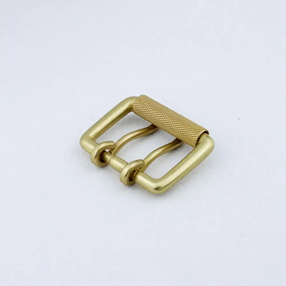 DIY Leather Craft Hardware 38MM Double Pins Buckle For Men BOR Finish Brass Belt Roller Buckle Belt Buckle Accessories
