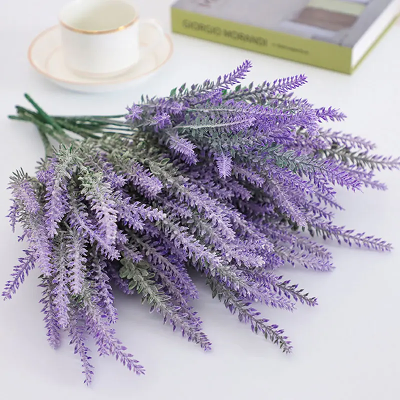 Spring Lavender Artificial Flower Fake Plant For Wedding Party Decoration Home Garen DIY Decor 4 Pcs/Lot Faux Lavender Flowers