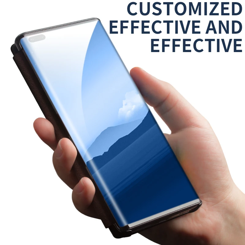 QIALINO Fashion Genuine Leather Flip Case for Huawei Ascend P40 Ultra Slim Phone Cover with Smart View for Huawei P40 Pro