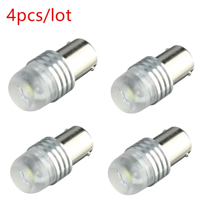 Lot d'ampoules LED 1156 BA15S, feux de stop, clignotants, 12V, blanches, 4 pièces