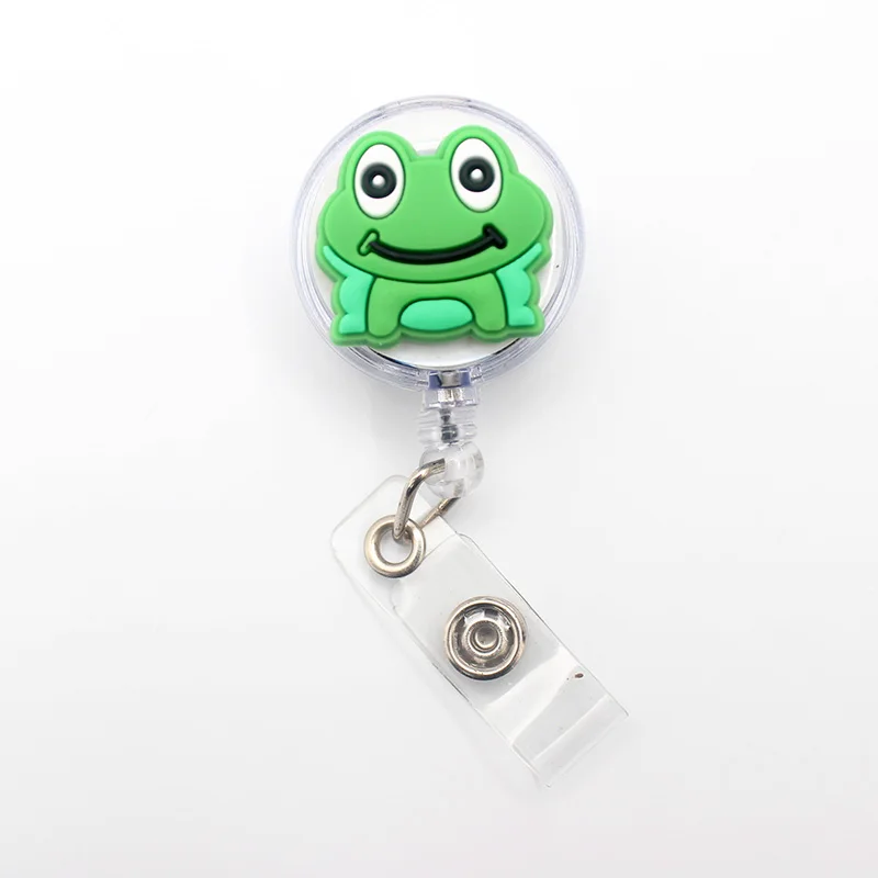 Cute Frog Ladybird Dog Animals Retractable Pull Nurse Students Badge Reel ID Lanyard Name Tag Card Badge Holder Reels For KIDS