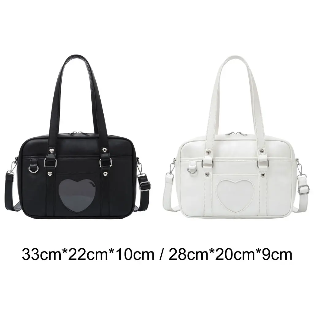 Japanese School Handbag Pu Leather Heart-shaped Jk Uniform Bag Japanese High School Uniform Laptop Bag