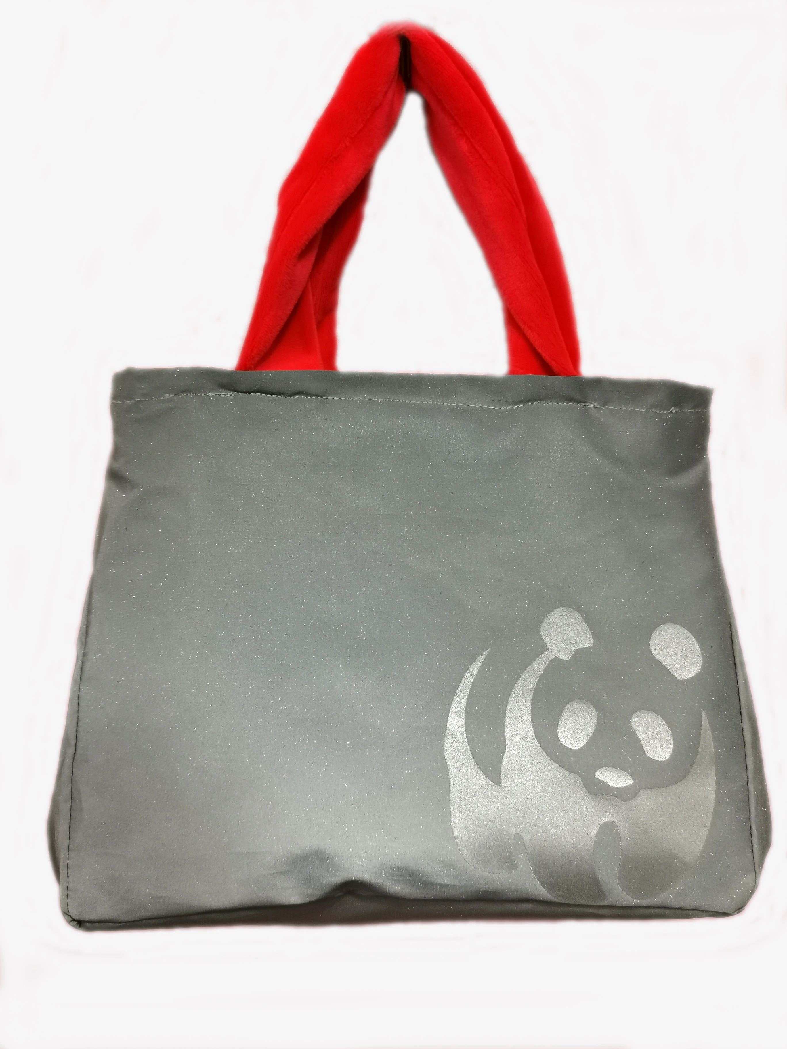 Sac à main réfléchissant gris, nouvelle mode, imperméable, imprimé Panda, pour la marche de nuit, voyage, Logo personnalisé