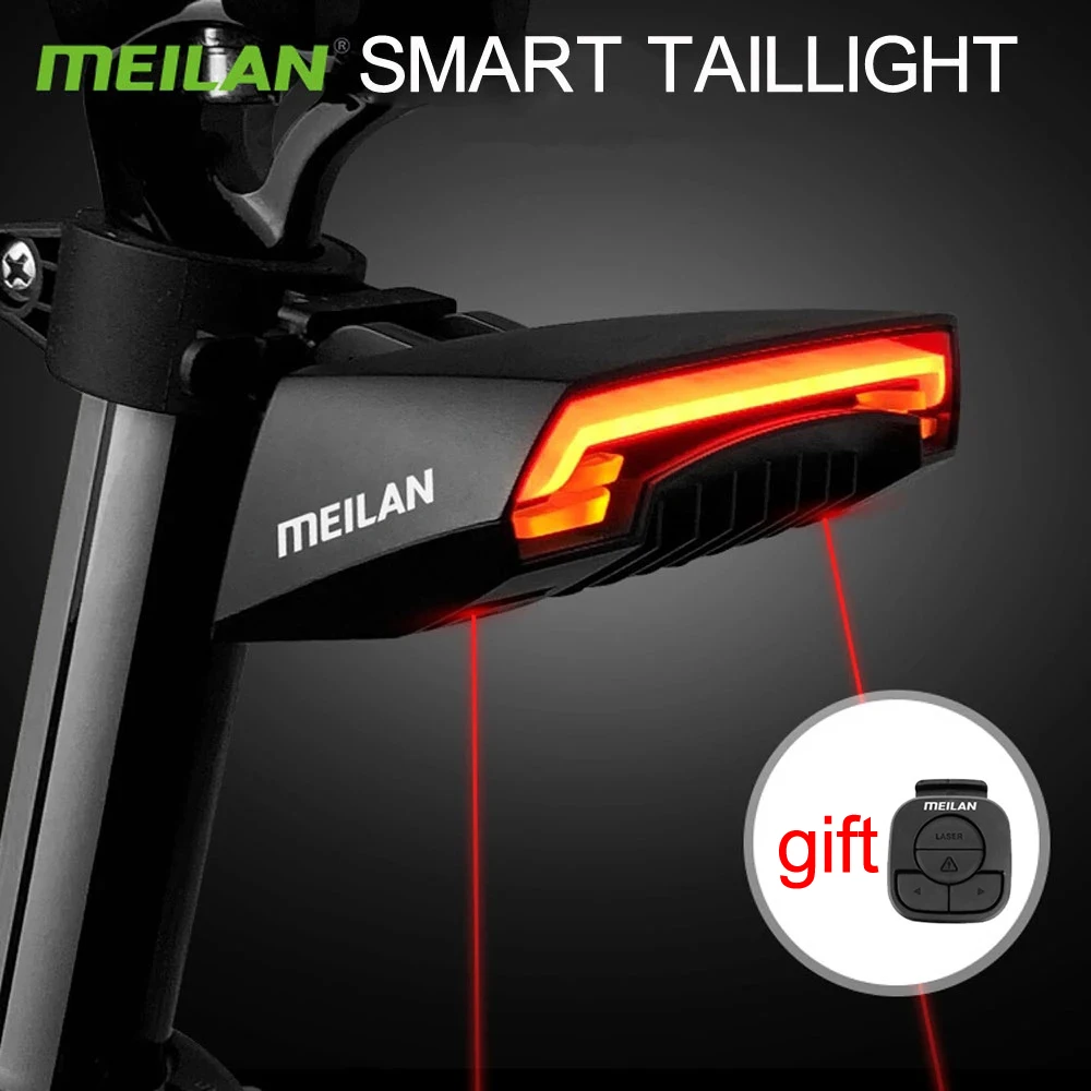 

X5 Smart Auto Brake Sensing Light Bike Wireless Turn Light Bicycle Taillight USB Cycling Rear Light Accessories Bike Laser Light