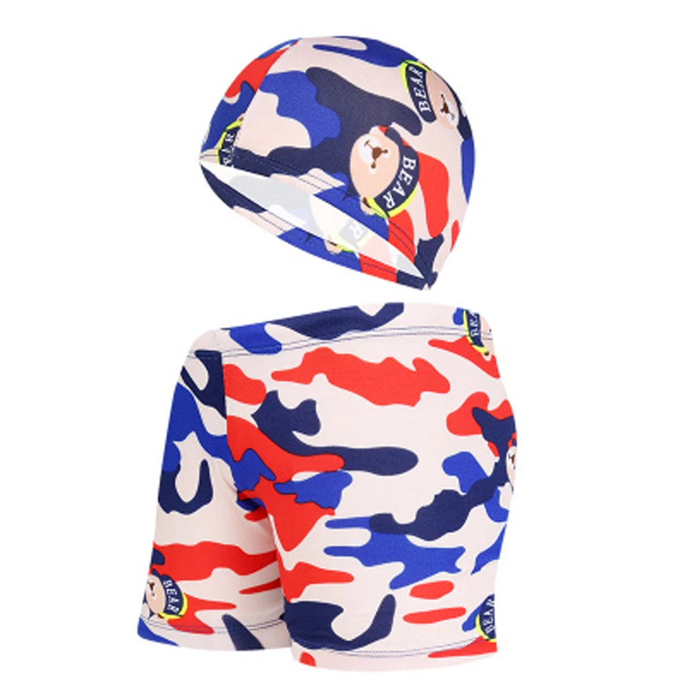 Boy Swimwear Pants ages 0 to 12 Baby Boy Kid Child Swimsuit With Cap Summer Swim Shorts Cartoon Printed Girls Swimming Trunks