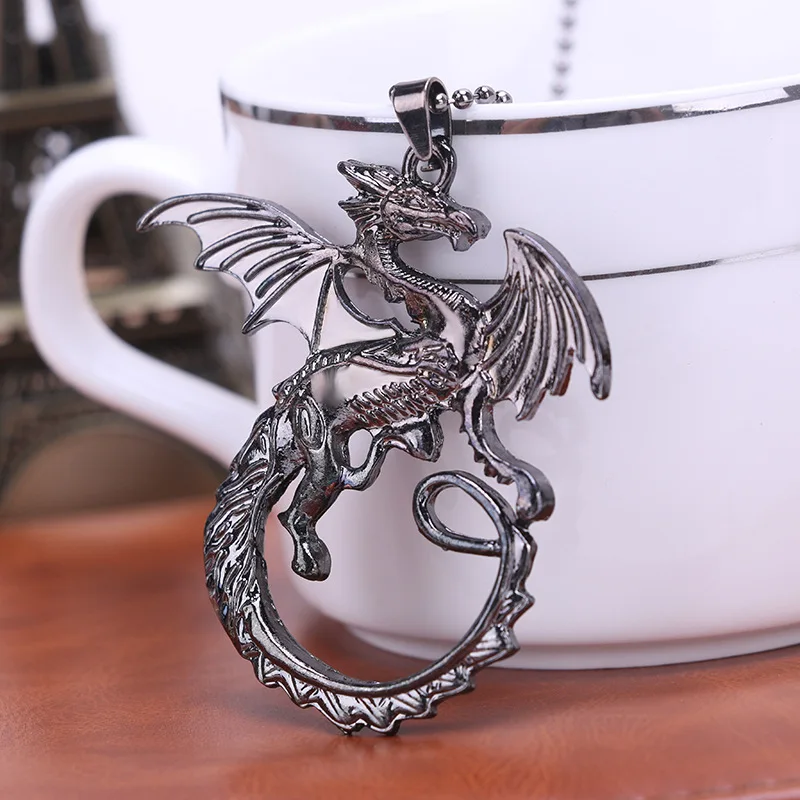 Desolation Of Smaug Pendant Dragon Necklace Punk Gothic Amulet New Game Movie Jewelry Men Women Wholesale